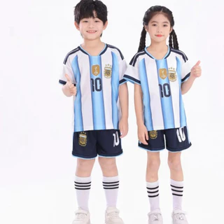 ชุดเสื้อโปโลอาร์เจนตินาสําหรับเด็ก 2026 ฟุตบอลโลก แมสซี่ เลขที่. เจอร์ซีย์เด็ก 10 ตัว