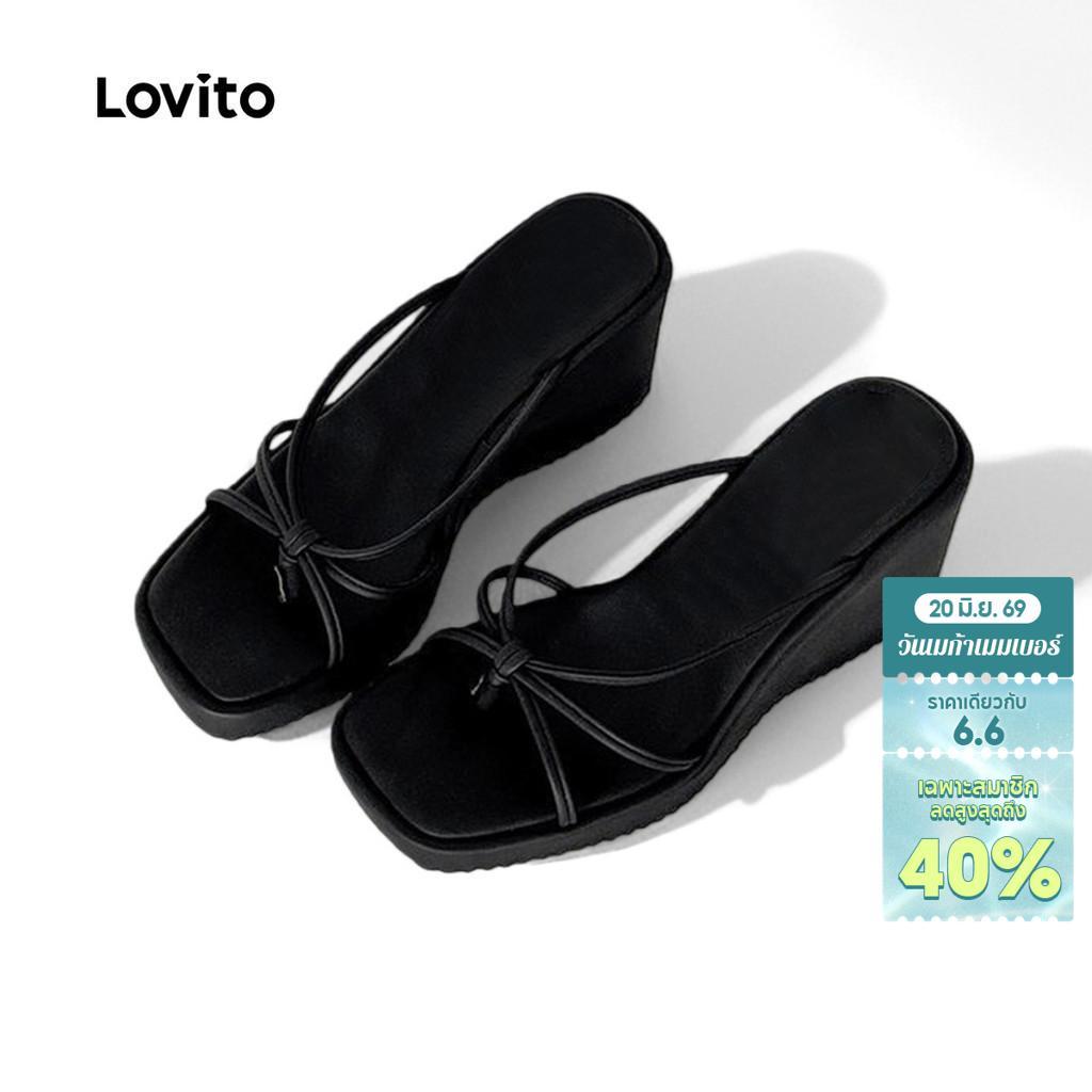 Lovito Boho รองเท sandal แบบ Classic และรองเท้าแตะเรียบง่ายสำหรับผู้หญิง LFA91159