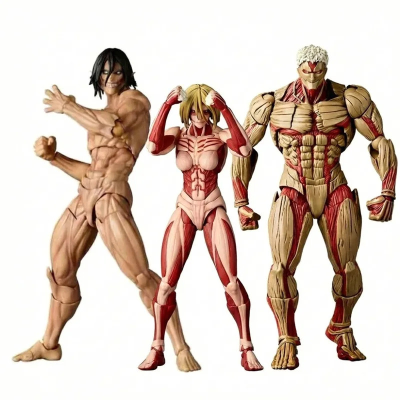 Bandai Attack on Titan Eren Yeager vs Armored Titan Action Figure Amazing Yamaguchi Revoltech อะนิเม