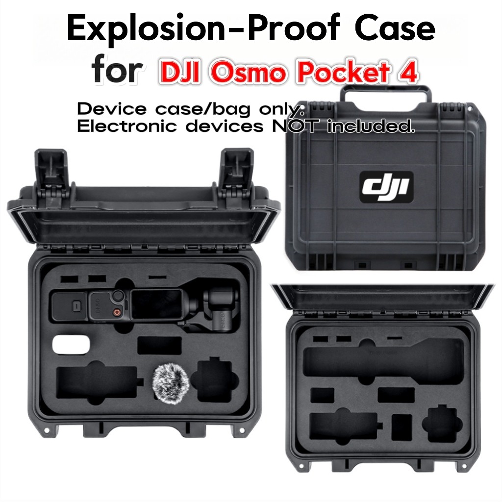 กล่องเก็บแบบแข็งสำหรับ DJI Osmo Pocket 4 Creator Combo กันกระแทก ทนแรงกระแทก กันน้ำกระเซ็น