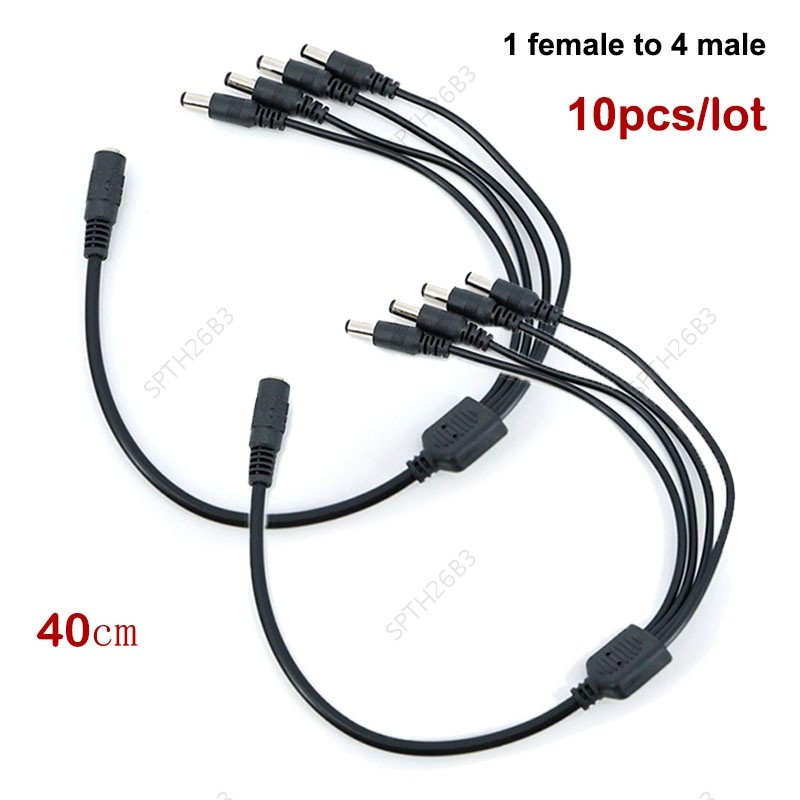 10pcs 40 ซม.DC 12 V 1 หญิง 4 ทิศทางชายปลั๊ก DC Power supply สาย Splitter ขยายอะแดปเตอร์ 5.5 มม.x 2.1