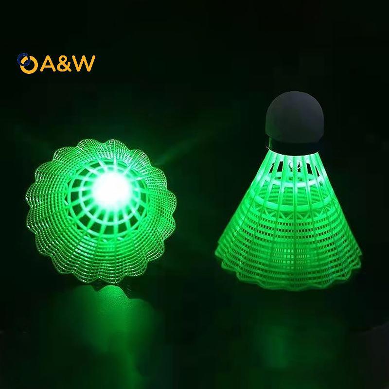A&W LED ลูกแบดมินตันเรืองแสง Light Up พลาสติกแบดมินตัน Shuttlecos สีสันสดใสลูกบอลกีฬาการฝึกอบรมใน/เกมกลางแจ้ง