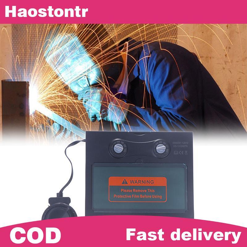 Haostontr หมวกกันน็อคเชื่อมเลนส์เลนส์เชื่อม Auto Darkening TX500C 110*90 มม.แผงพลังงานแสงอาทิตย์เชื่
