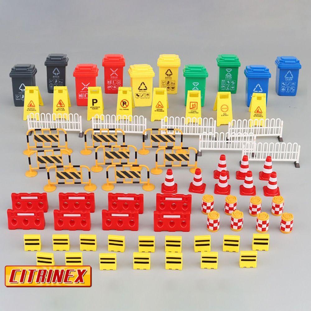 CITRINEX 24/40/62PCS แผนที่สัญญาณของเล่นเพื่อการศึกษาที่จอดรถ Crossbar Early สอน Street ฉากรุ่น
