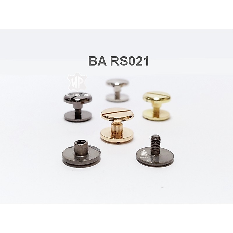 BA RS021 น๊อต หมุดขันน๊อต ขนาด11มม.แกน5มม. 6ชิ้น 11 x 5 mm Round Flat Head Screw Rivet 6 pieces