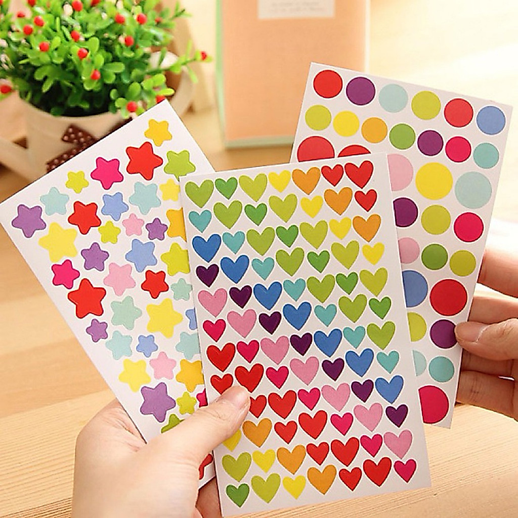 <พร้อมส่ง> สติ๊กเกอร์ ตกแต่ง Deco Sticker 180ดวง มี6ลาย วาเลนไทน์ เครื่องเขียน สมุดโน๊ต เทปวาชิ