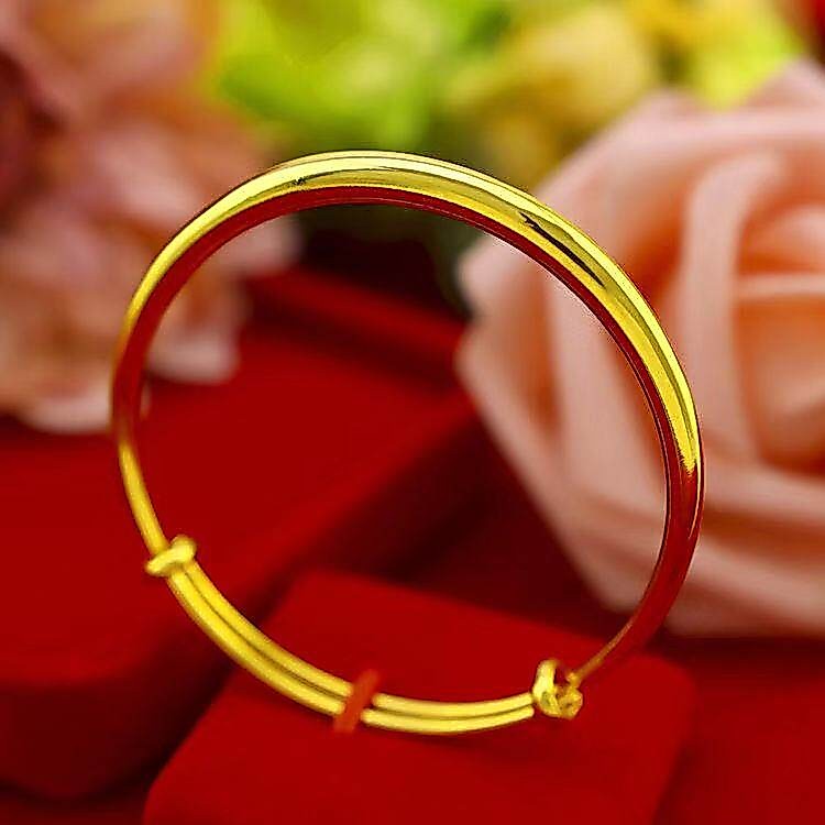 SSA 999 Emas Gold Plated กําไลข้อมือปรับกําไลข้อมือวันเกิด