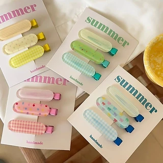 3ชิ้น/ล็อตวุ้นสไตล์โบว์กิ๊บเรียบคลิปกิ๊บเครื่องประดับผมสําหรับสาวหวาน