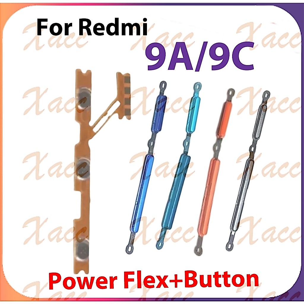 สําหรับ Redmi 9A 9C ปุ่มปรับระดับเสียงริบบิ้น Flex Cable พร้อมอะไหล่ซ่อมเอาต์พุตกุญแจด้านข้าง