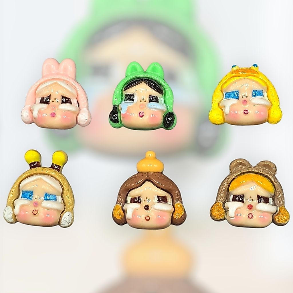 6ชิ้น/🌻เรซิ่นการ์ตูนครายเบบี้ ตัวการ์ตูนเรซิ่นร้องไห้ crybaby