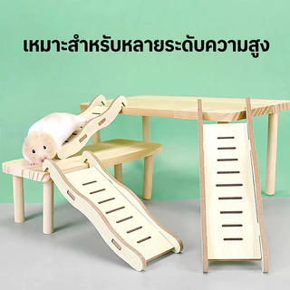 [HAMSTER TRAVEL] แฮมสเตอร์บันไดไม้หลีกเลี่ยงอุโมงค์ปีนไม้ของเล่นเบิร์ชสะพานโค้งหลุมต้นไม้ชั้นหมวก TZ