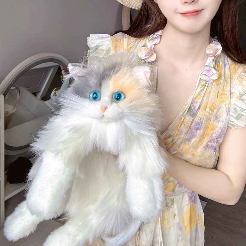 จําลอง Sanhua Cat Muppet Cat Plush Muppet Kitty กระเป๋าเป้สะพายหลังตุ๊กตาแมวตุ๊กตาสาวของเล่นของขวัญ