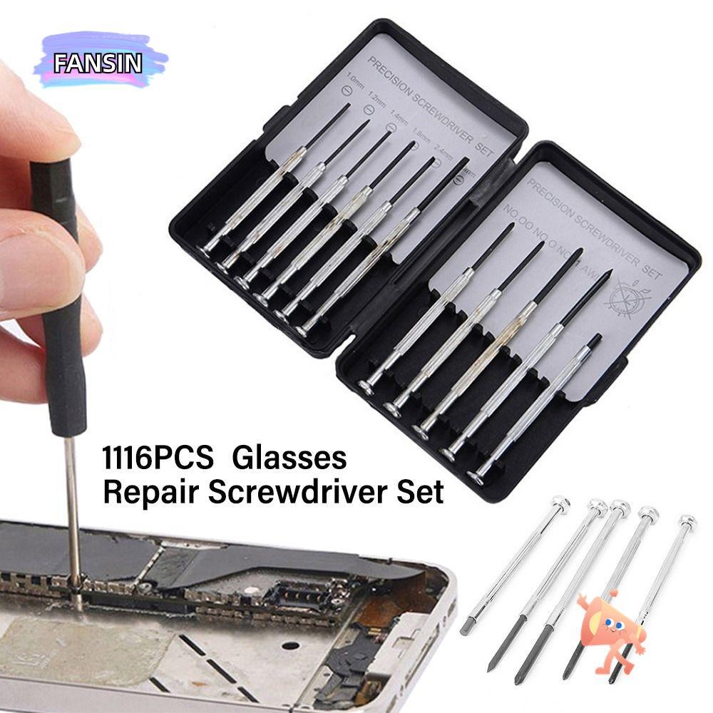 FANSIN 11/16PCS เครื่องมือซ่อมแว่นตาในครัวเรือน Precision ไขควงกากบาทขนาดเล็ก