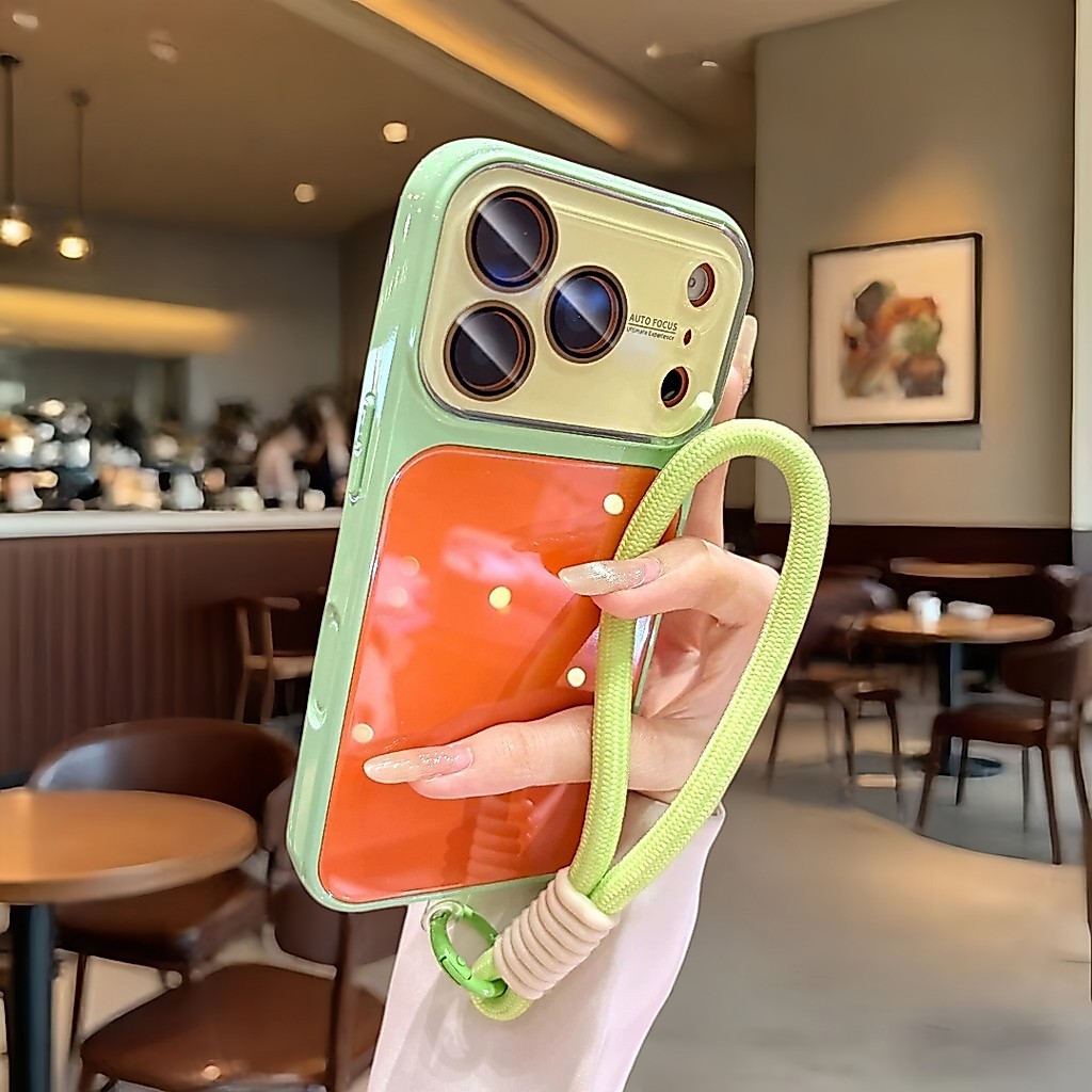 ปลอกใหม่ เคสโทรศัพท์กระจกบล็อกสี โดปามีน ระดับไฮเอนด์พร้อมฟิล์มเลนส์ในตัว ป้องกันการตกกระแทกเต็มรูปแบบ สําหรับ ไอโฟน 17 16 15 14 13 มือโปร สูงสุด