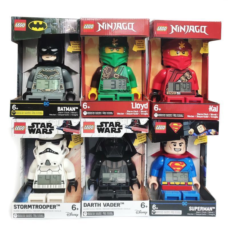 นาฬิกาปลุกสร้างสรรค์นาฬิกา Batman Superman Phantom Ninja Star Wars Minifigure ตุ๊กตานาฬิกานักเรียน