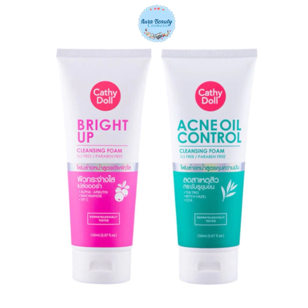 Cathy Doll Foam Acne Oil & Bright up 150 ml. โฟมล้างหน้าเคที่ดอลล์ แอคแน่ ออยล์ & ไบรท์ อัพ
