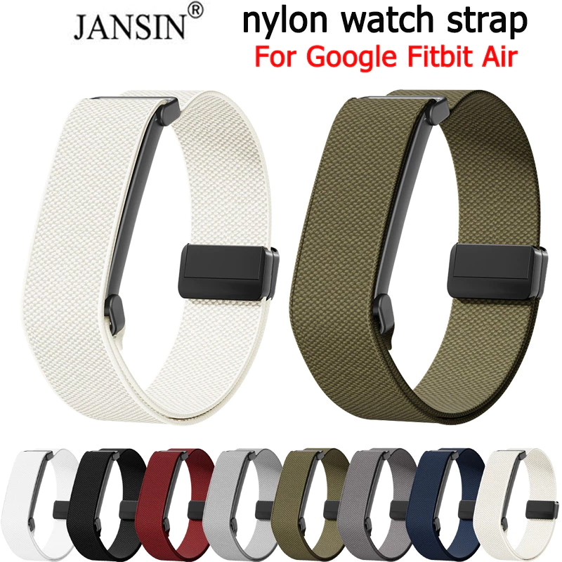 สายรัดไนลอน สําหรับ Google Fitbit Air Bands กีฬาวงยืดหยุ่นแบบปรับได้