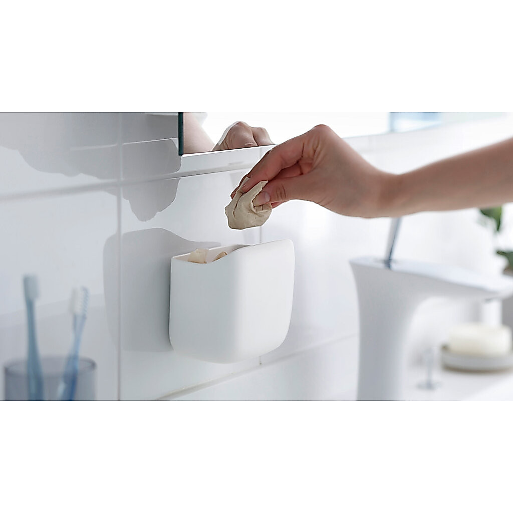 Omocha - (MARNA Japan) Bathroom Compact Basket with suctioncup ถังขยะเล็กหน้ากระจก แบบจุ๊บ