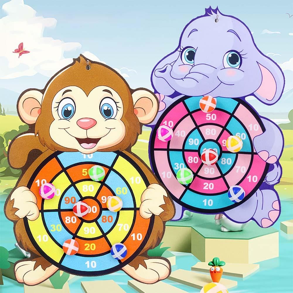 🎯เป้าปาลูกดอกสำหรับเด็ก🎯เป้าปาลูกดอกการ์ตูน เป้าปาลูกดอก ลูกบอลเหนียว 15 ลูกและตะขอ ของเล่นเด็ก