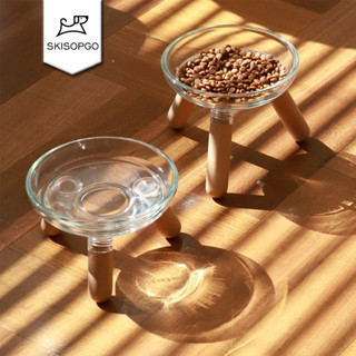 SKISOPGO ชามอาหารแมว ชามอาหารสัตว์เลี้ยง ชามข้าวหมา ไม้เนื้อ…