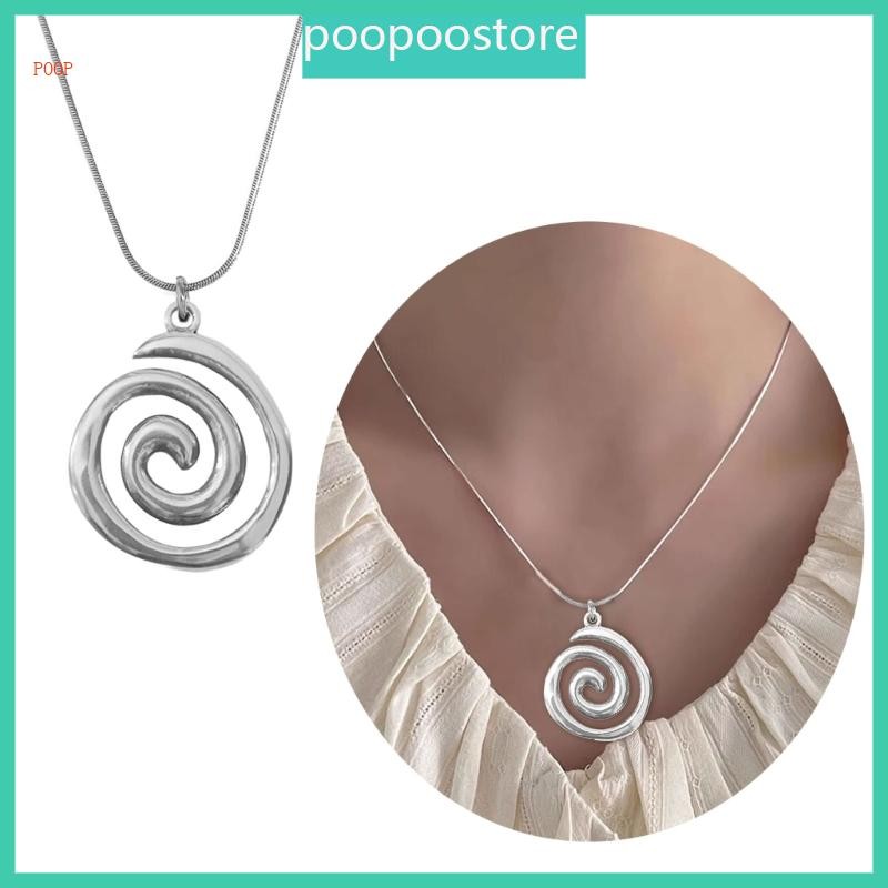 Fashionable Swirl Pendant Necklace Adjustable Length Neckchain Elegant Accessory