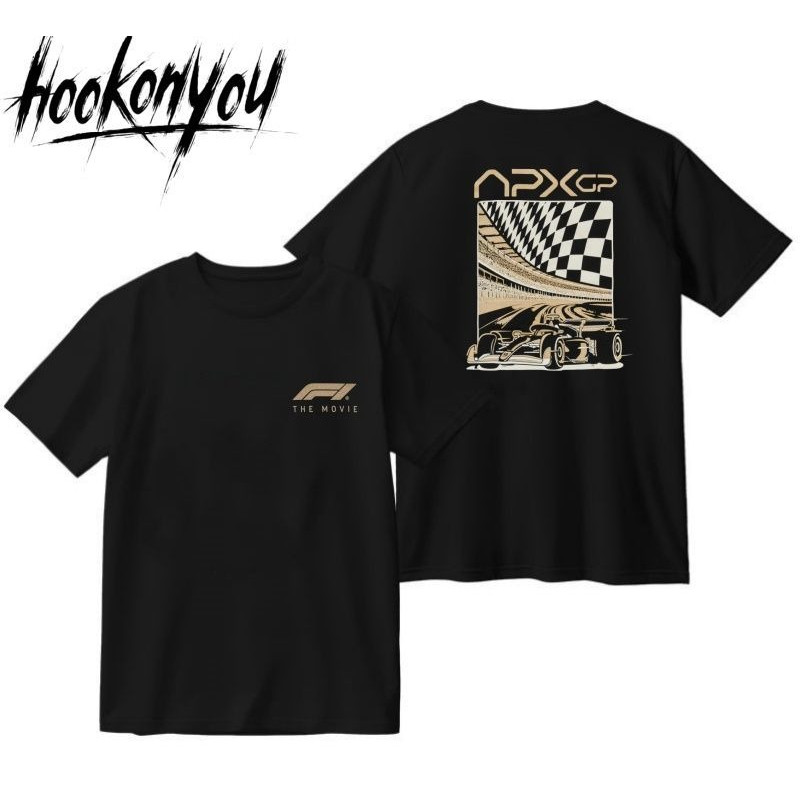 F1 Big Movie 2025 APXGP Fleet Pattern Racing T-Shirt Pure Cotton Top