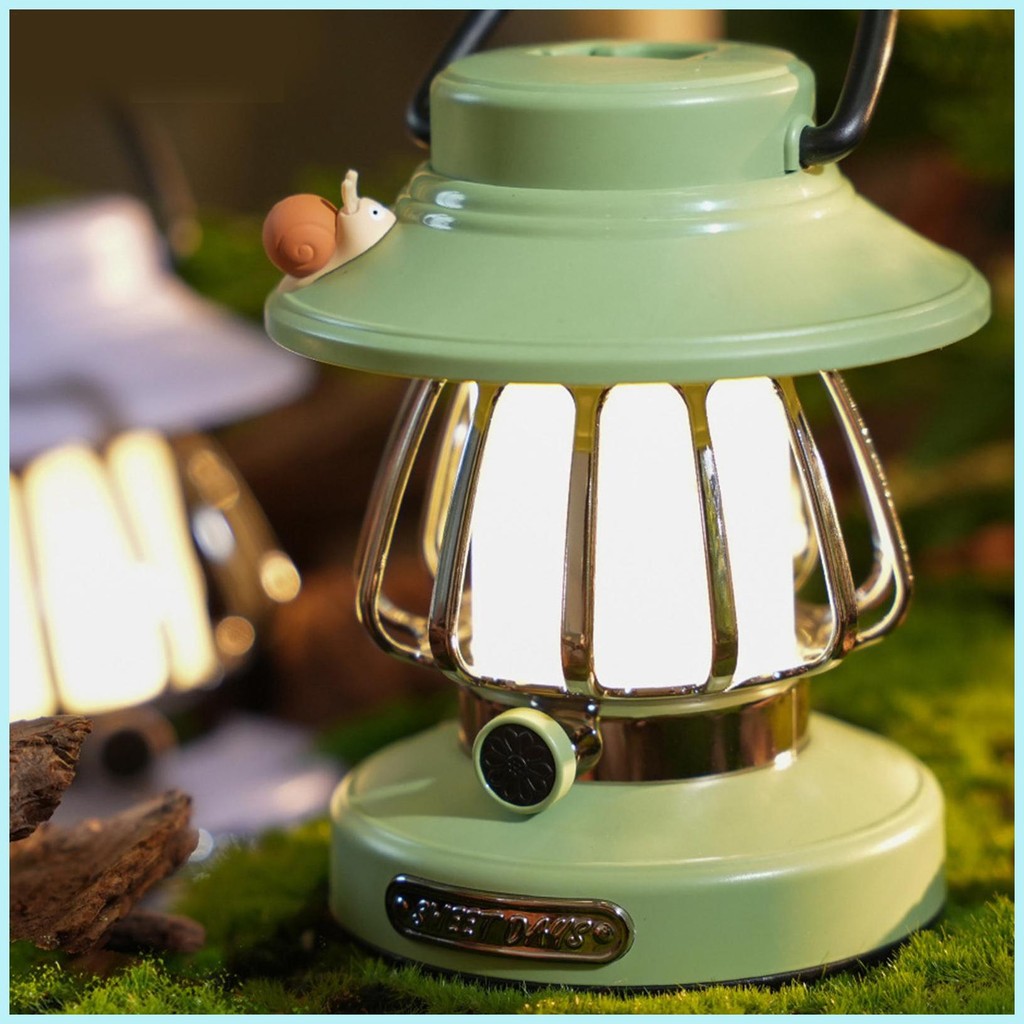 กลางแจ้ง Camp โคมไฟโคมไฟสําหรับ Power Outages น่ารัก Snail Design Camping ไฟเต็นท์กลางแจ้งชาร์จ hsgd