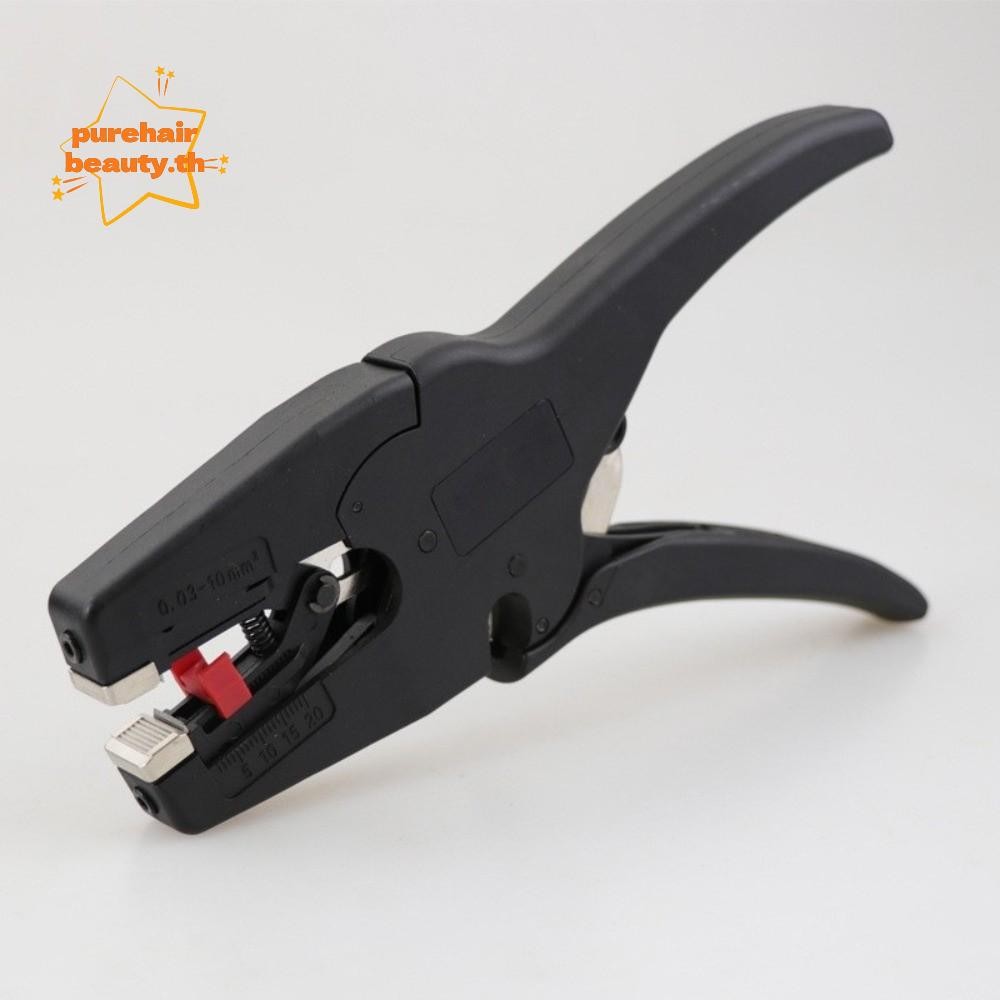 PUREHAIRBEAUTY คีมปอกสายไฟอัตโนมัติ, 2 in 1 32-7AWG คีมลวด, คุณภาพสูงแบบพกพา Heavy Duty Mini คีมปอกส