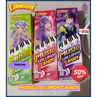 [Penjual kualitas] Halal Lianggui - Permen Lolipop Musik 5 Rasa Mangga Persik Apel Stroberi Anggur Halal Cemilan  Anak Kantor Murah-Hadiah anak