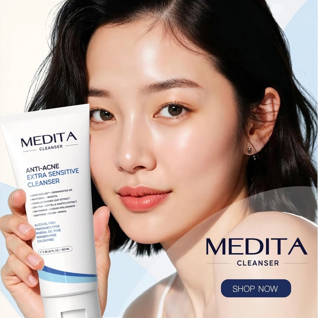 MEDITA เจลล้างหน้าสูตรอ่อนโยน ANTI-ACNE EXTRA SENSITIVE CLEANSER 100ml thumbnail 9