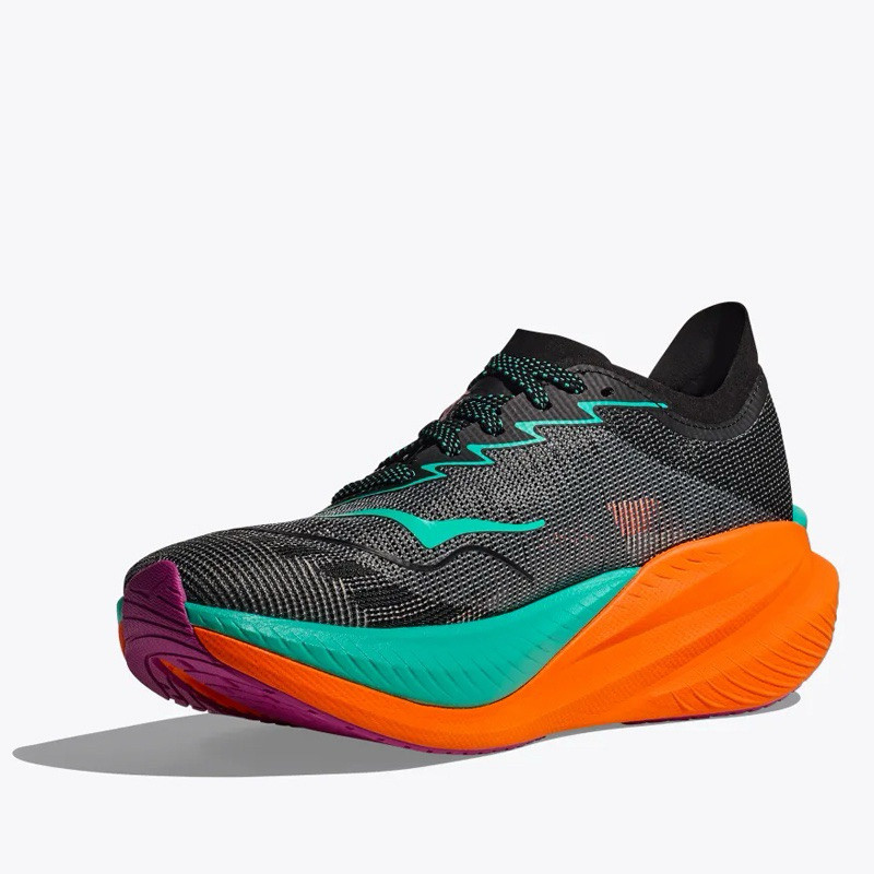 H0ka Mach X 2 Black Electric Aqua Running Shoes QIVG