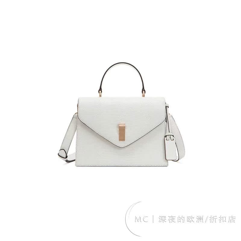 Daigou joy gryson Han So Hee สไตล์เดียวกันเกาหลี Niche Cowhide กระเป๋าสะพายไหล่ลายจระเข้