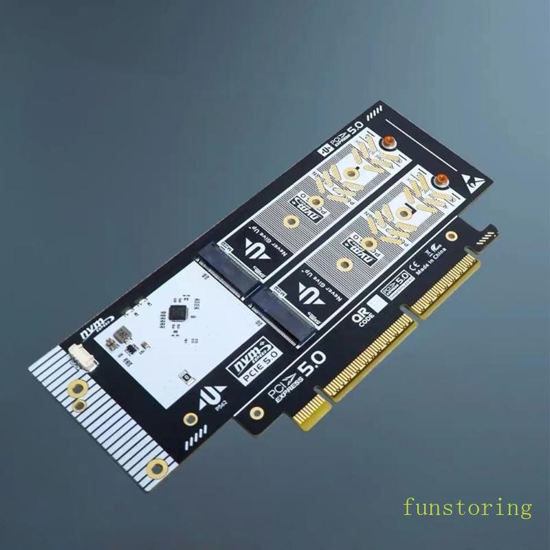 FUN PCIE 5 0 X8 ถึง M 2 NVMe โมดูลขยายสําหรับ PCIe 5 0 ติดตั้งง่าย