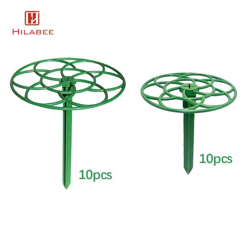 [hilabee] 10x พืช Topper ผู้ถือแหวนสนับสนุน Stakes อุปกรณ์ตกแต่งเติบโตผ่านกริดสําหรับ Park กุหลาบมะเขือเทศ Backyard Yard