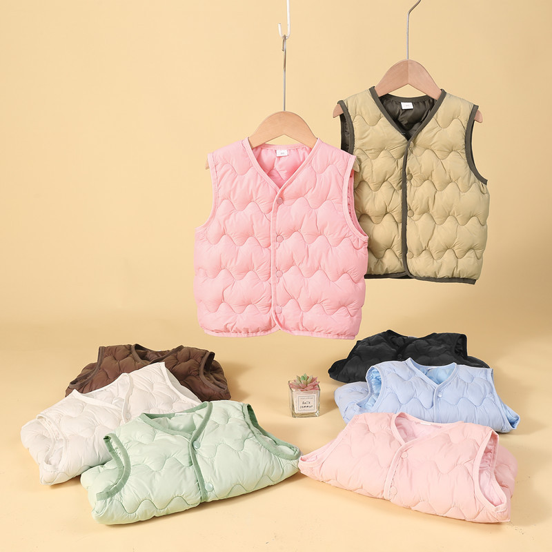 เสื้อกั๊กสำหรับเด็ก ทำจากผ้าฝ้าย เหมาะสำหรับฤดูใบไม้ร่วงและฤดูหนาว