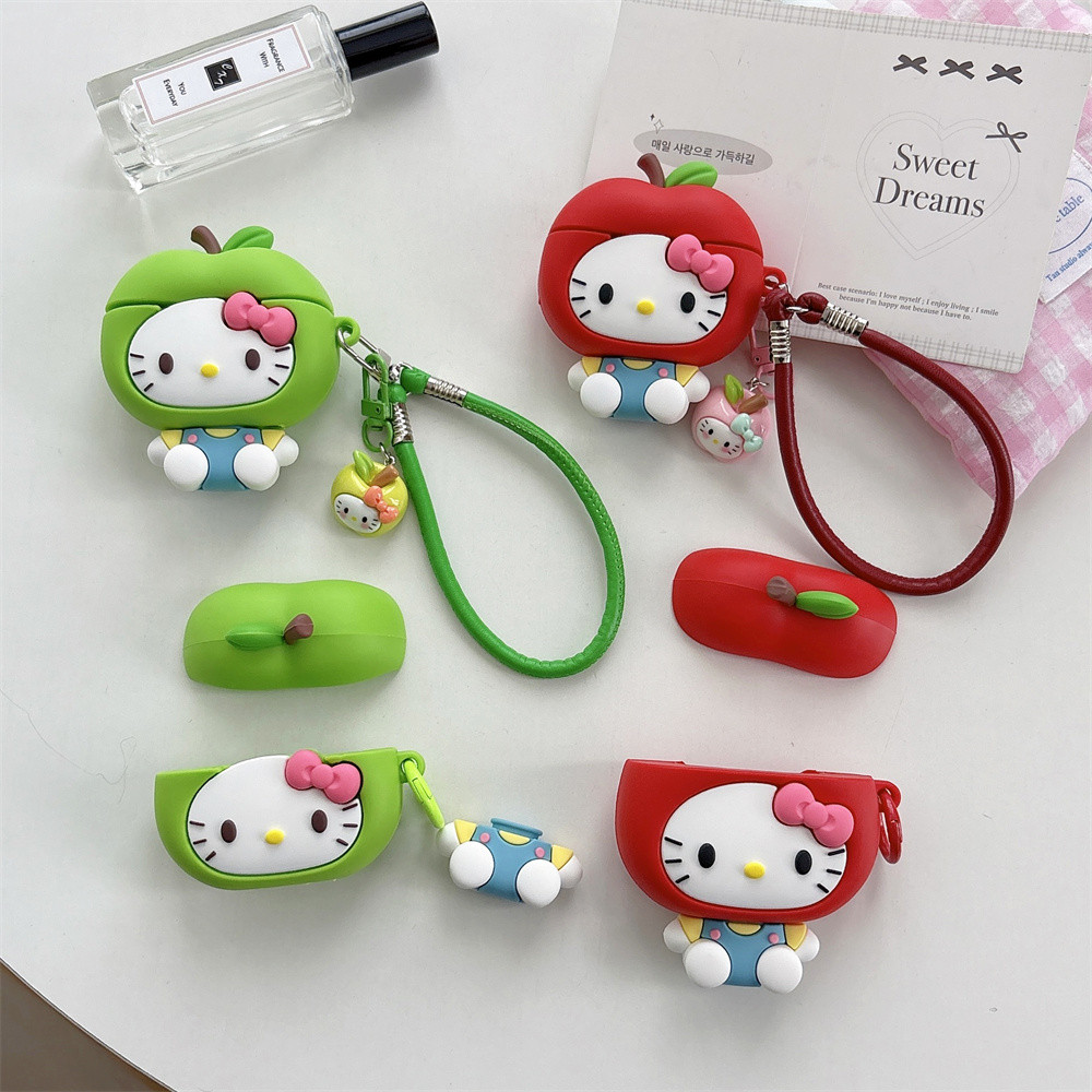 3D ผลไม้ HelloKitty ซิลิโคนสําหรับ HUAWEI FreeBuds 4i 7i 4 E 5i 6i PRO 3 4 5 SE 2 3 4ANC FreC คลิปป้