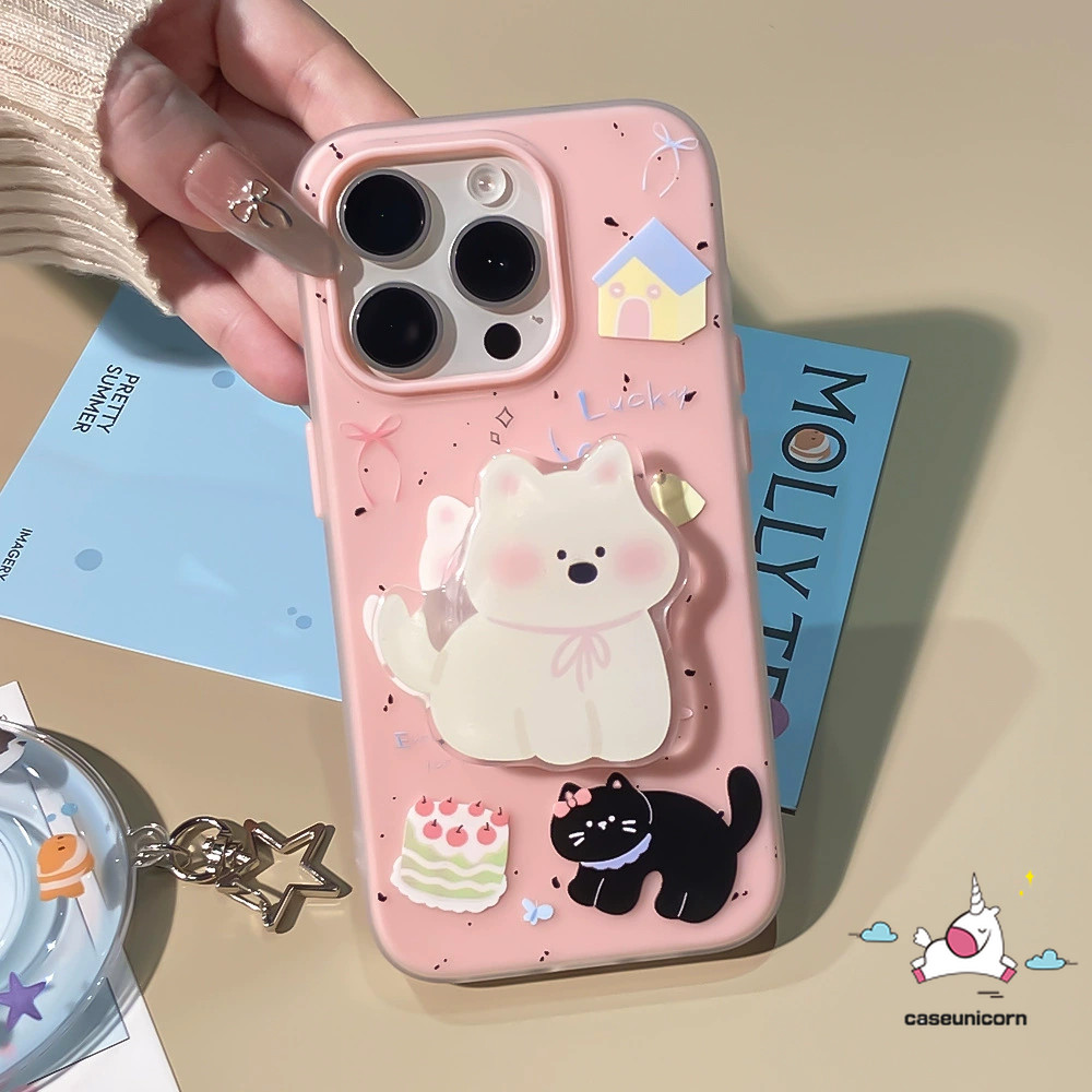 การ์ตูนลูกสุนัขเค้ก Cat House Bow ผีเสื้อสําหรับ IPhone 11 16 13 15 Pro Max 7plus 14 12 Pro Max X XR