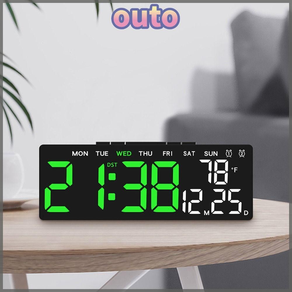 นาฬิกาแขวนอิเล็กทรอนิกส์ OUTO LED พร้อมจอแสดงผลดิจิตอลและอุณหภูมิ สำหรับห้องนอน