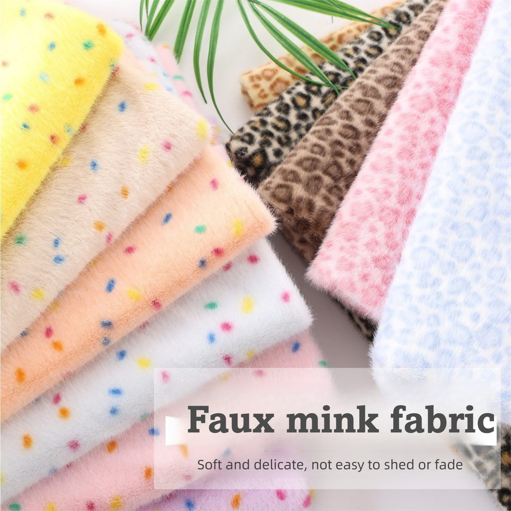 ผ้าขนมิงค์เลียนแบบ 5 มม. สีจุดเสือดาวพิมพ์ผ้าขนสัตว์แถบเสือสําหรับ ทําเอง