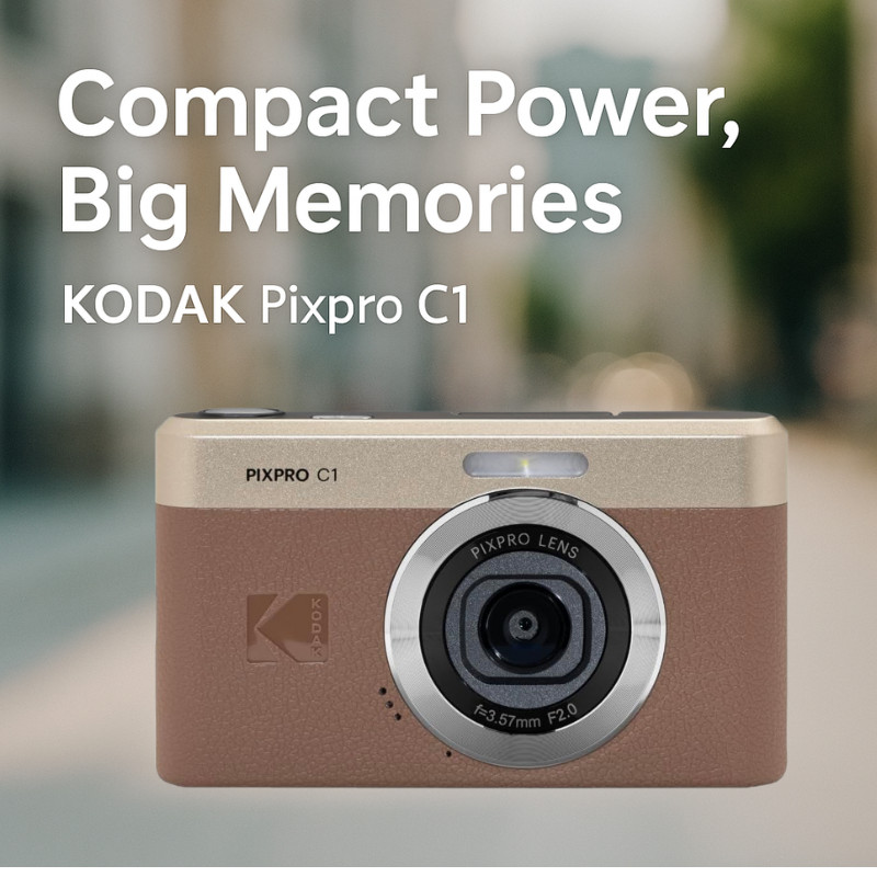 [Kodak] กล้องดิจิตอล Pixpro C1 – 13Mp Bsi Cmos, ซูม 4X, Lcd ระดับมืออาชีพ 2.8, แฟลช Led, Marron
