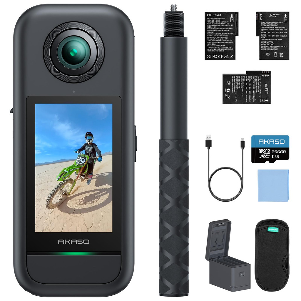 【Delivery fr Japan】AKASO 360 ครีเอเตอร์คอมโบ 360 องศา กล้องแอคชั่น