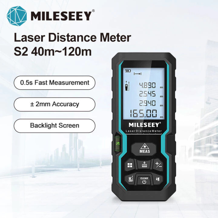 Mileseey S5L Laser range finder 120M เลเซอร์ระยะทาง Meter M/In/Ft/In + Ft Units Switching Backlit LC