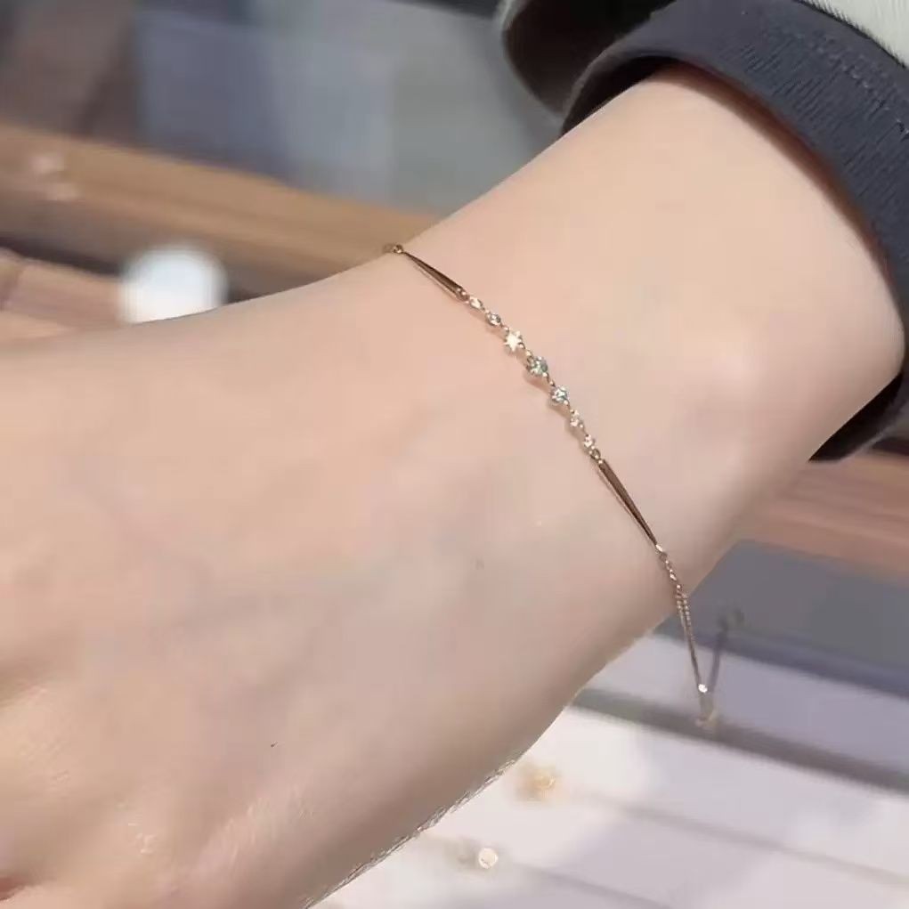 [miaom] S925 เงินสเตอร์ลิงขนาดเล็กแถวเพชรZircon Ultra-Fineสร้อยข้อมือหญิงประณีตAll-Match High-End Niche Design SenseของขวัญสําหรับGirlf - รูปที่ 2