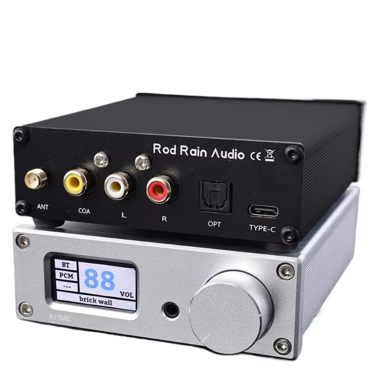 Rod rain audio B2 HIFI Dual ES9038Q2M USB ถอดรหัส QCC3084 Blueooth 5.4 ไฟเบอร์ออปติก Coaxial Input D