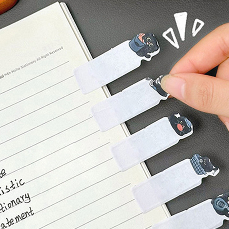 120 แผ่นน่ารัก Lucky Black Cat Seires Sticky Notes โรงเรียน Office Tearable Note Paper - รูปที่ 5