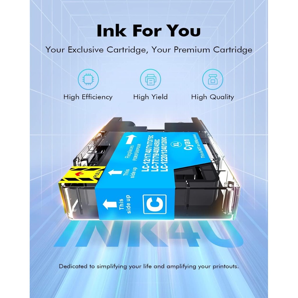 INK4U ใช้งานร่วมกับ LC75 ตลับหมึกสําหรับ Brother LC75 LC71 LC79 XL สําหรับ MFC-J6510DW MFC-J6710DW M