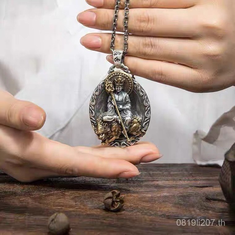 สร้อยคอจี้เงินแท้ s999 ออกแบบจากศิลปะแบบญี่ปุ่น Jizo กษัตริย์และลายครึ่งปี