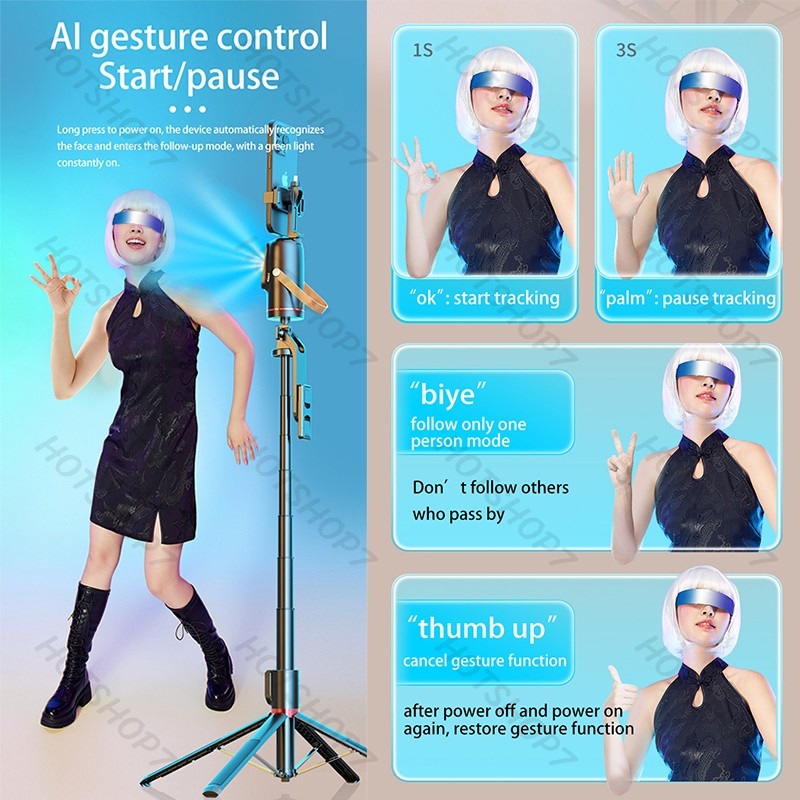 พร้อมส่งไทย! Q03 ถ่ายภาพอัจฉริยะGimbal Selfie360°Rotation Auto Face TRACKING 360° การจดจำท่าทางอัจฉร