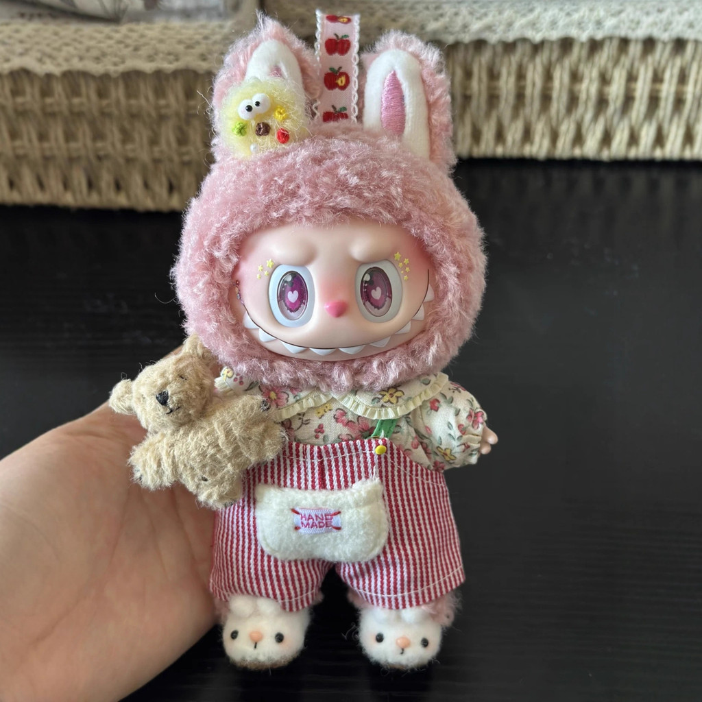 Pastoral Style Overalls labu เสื้อผ้าเด็ก labububu เสื้อผ้า 15 ซม. 123th Generation ไม่มีตุ๊กตา#WW09