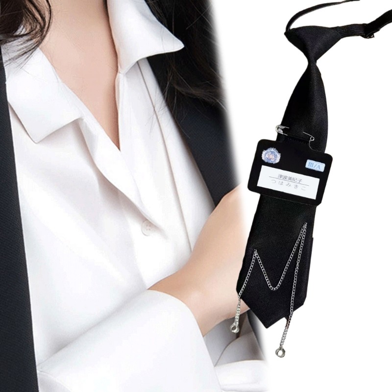 SPT* Pin ชื่อ Badge Chain เนคไทปรับได้ Pre ผูกคอ Tie นักเรียน JK เสื้อ Tie
